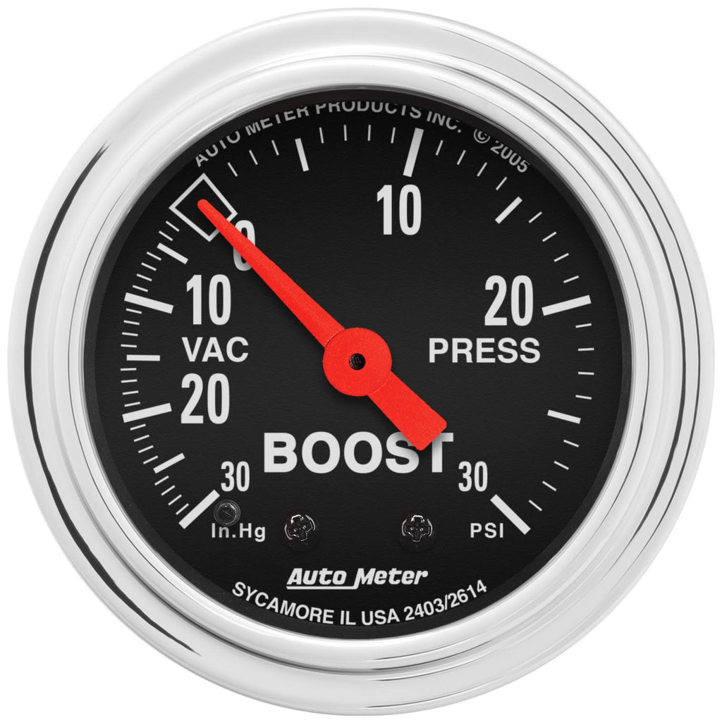 Chrome Mechanical Boost/Vacuum Gauge B390