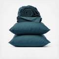 Organic Crinkled Percale Sheet Set Cal King Aegean W268
