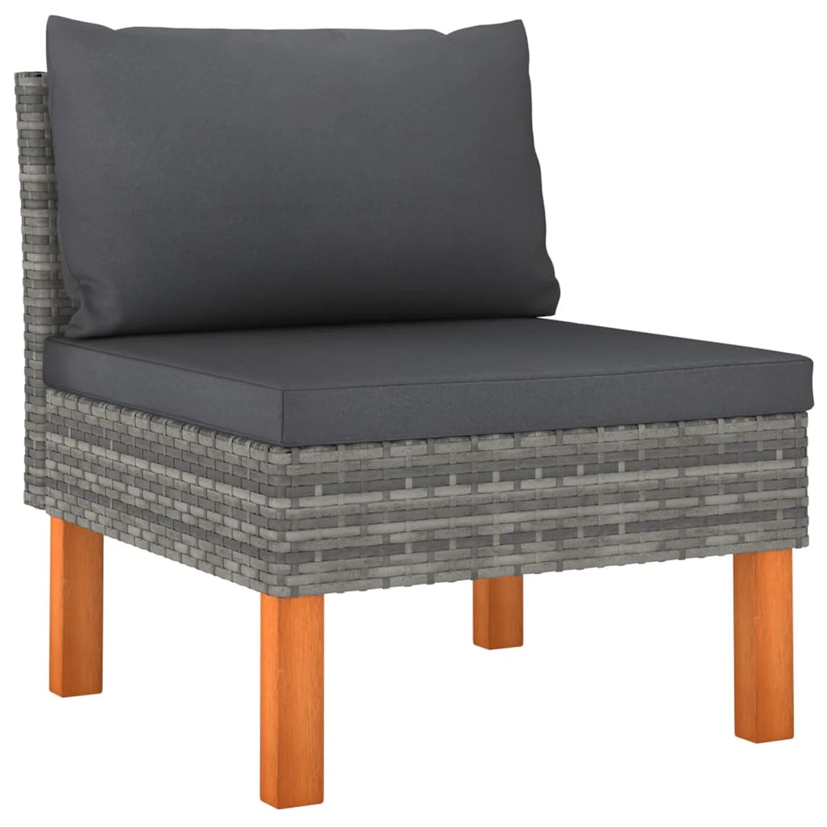 6 Piece Gray Poly Rattan Sectional Outdoor Furniture Set H173