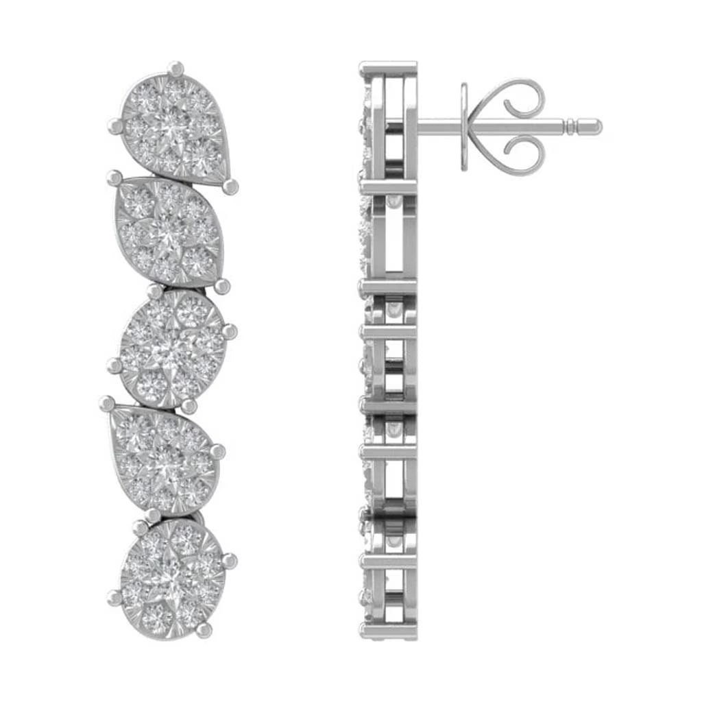 10K White Gold Lab Grown Diamond Dangle Earrings P16137