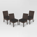 4pk All-Weather Wicker Patio Dining Chair Charcoal S96628