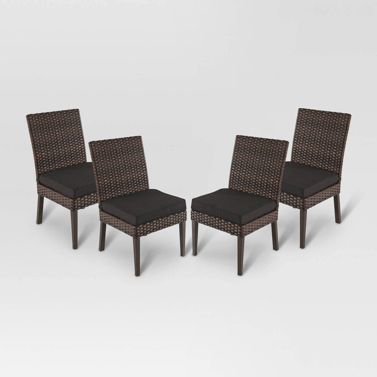 4pk All-Weather Wicker Patio Dining Chair Charcoal S96628