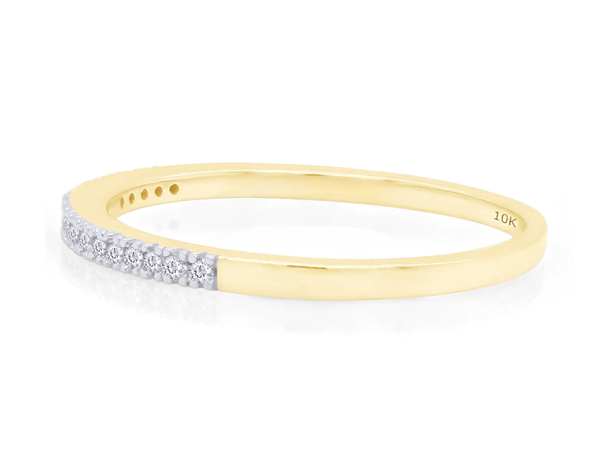 10K Solid Yellow Gold Diamond Half Eternity Ring M7813