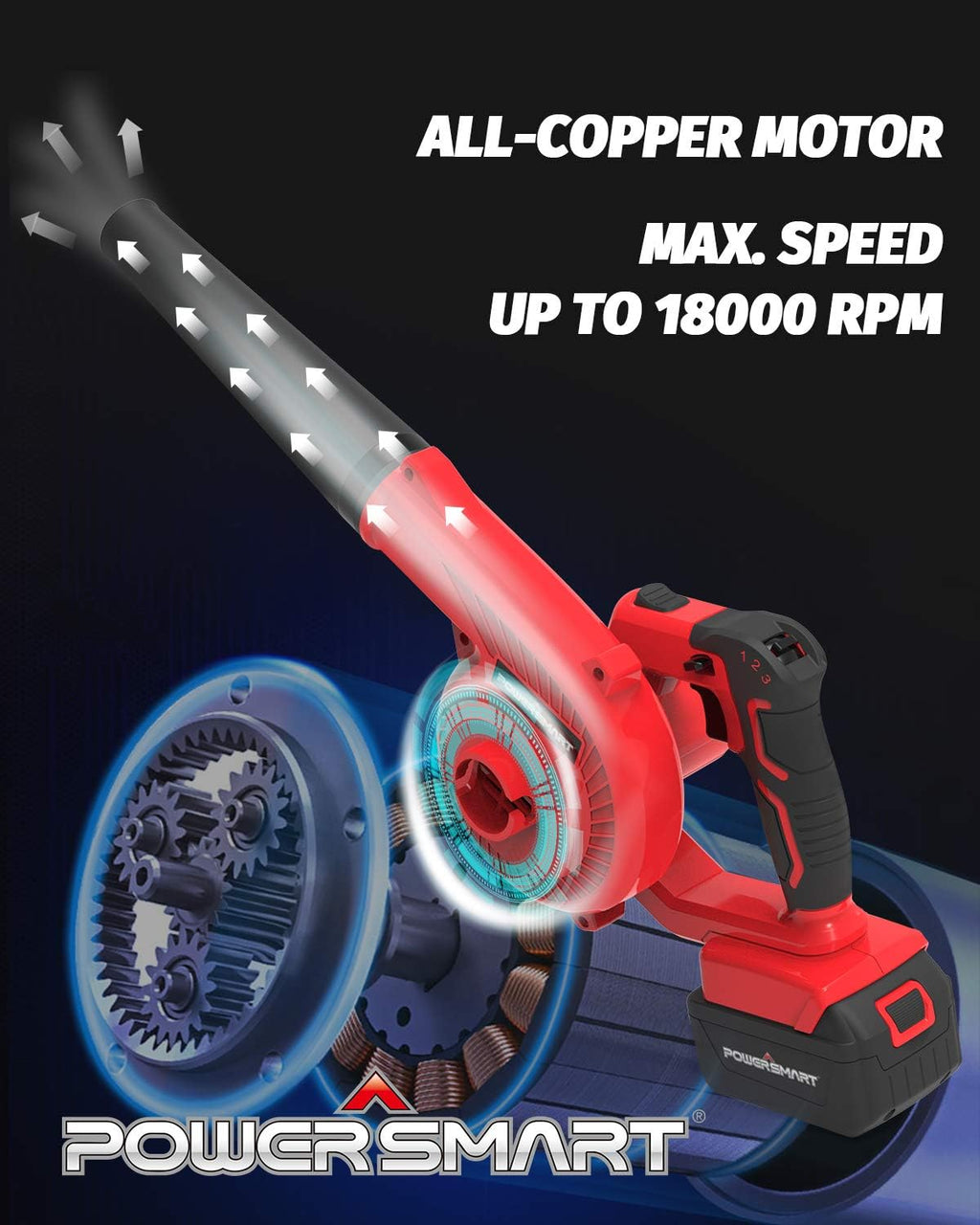 20V Cordless Leaf Blower & Vacuum with 2.0Ah Batteries and Charger O407930