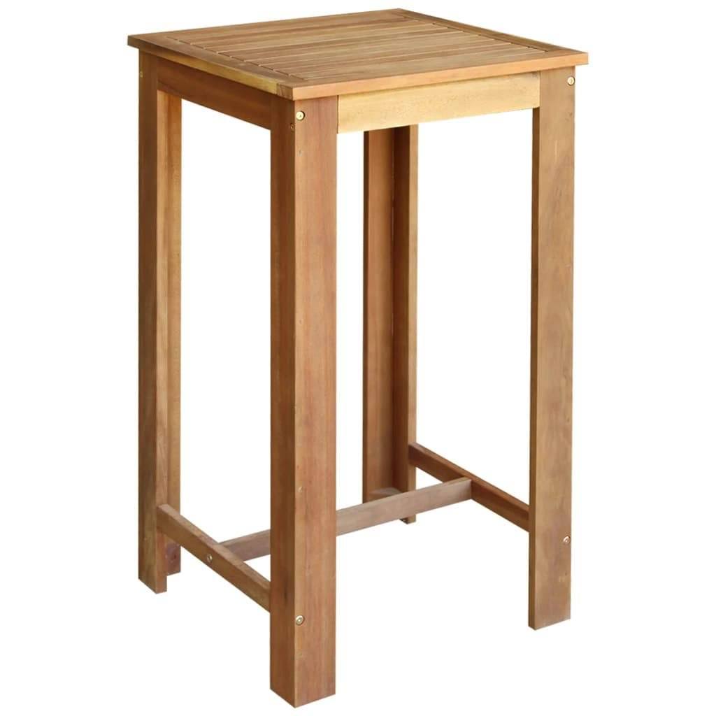 5 Pieces Solid Acacia Wood Bar Table and Chair Set G813698