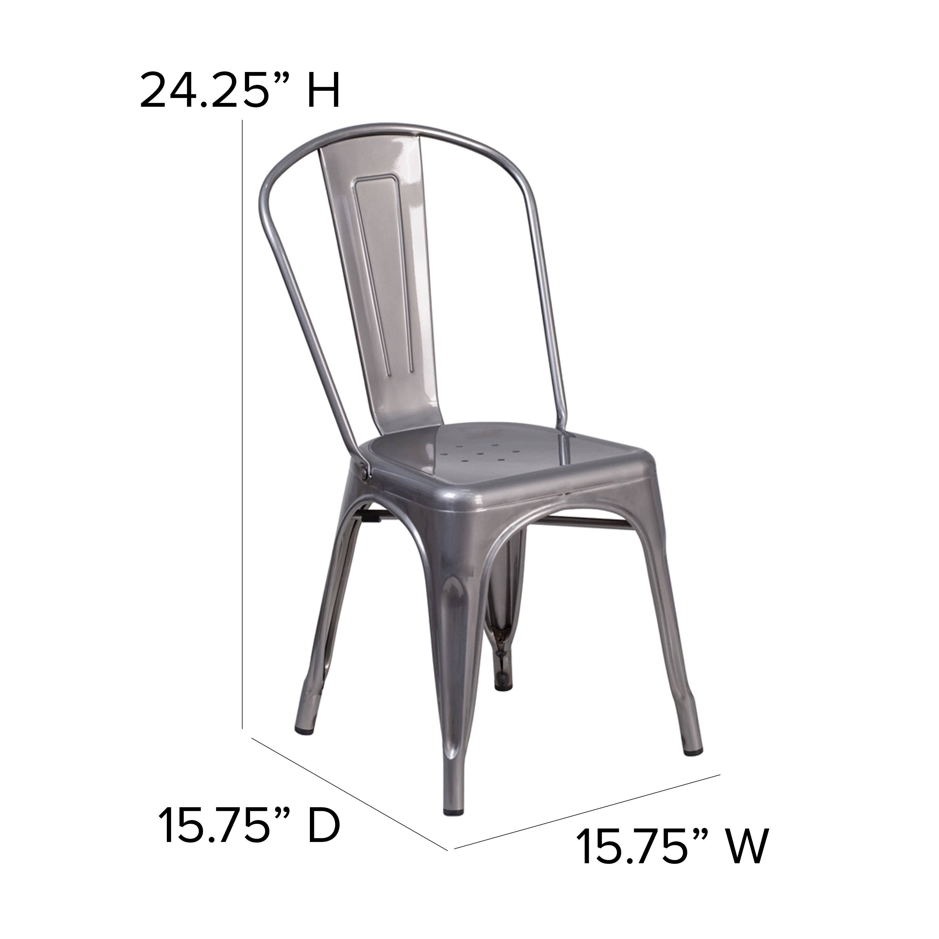 Grey Metal Stackable Indoor Chair F671