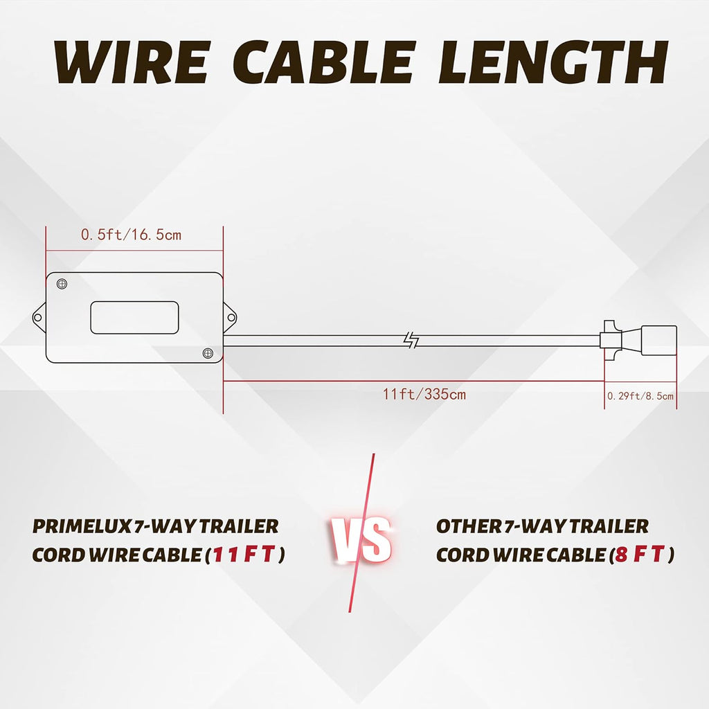 11ft 7-Pin Trailer Connector Wiring Harness with Junction Box L2267