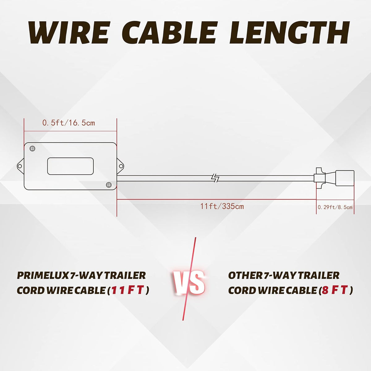11ft 7-Pin Trailer Connector Wiring Harness with Junction Box L2267