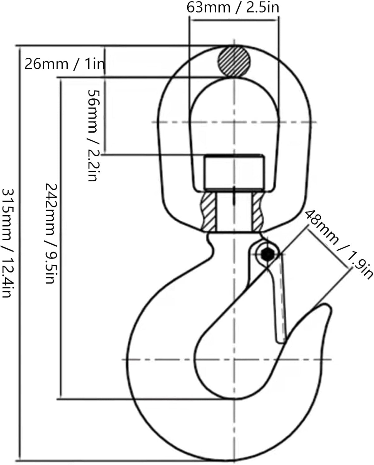 Alloy Steel Swivel Eye Hook with Latch D765