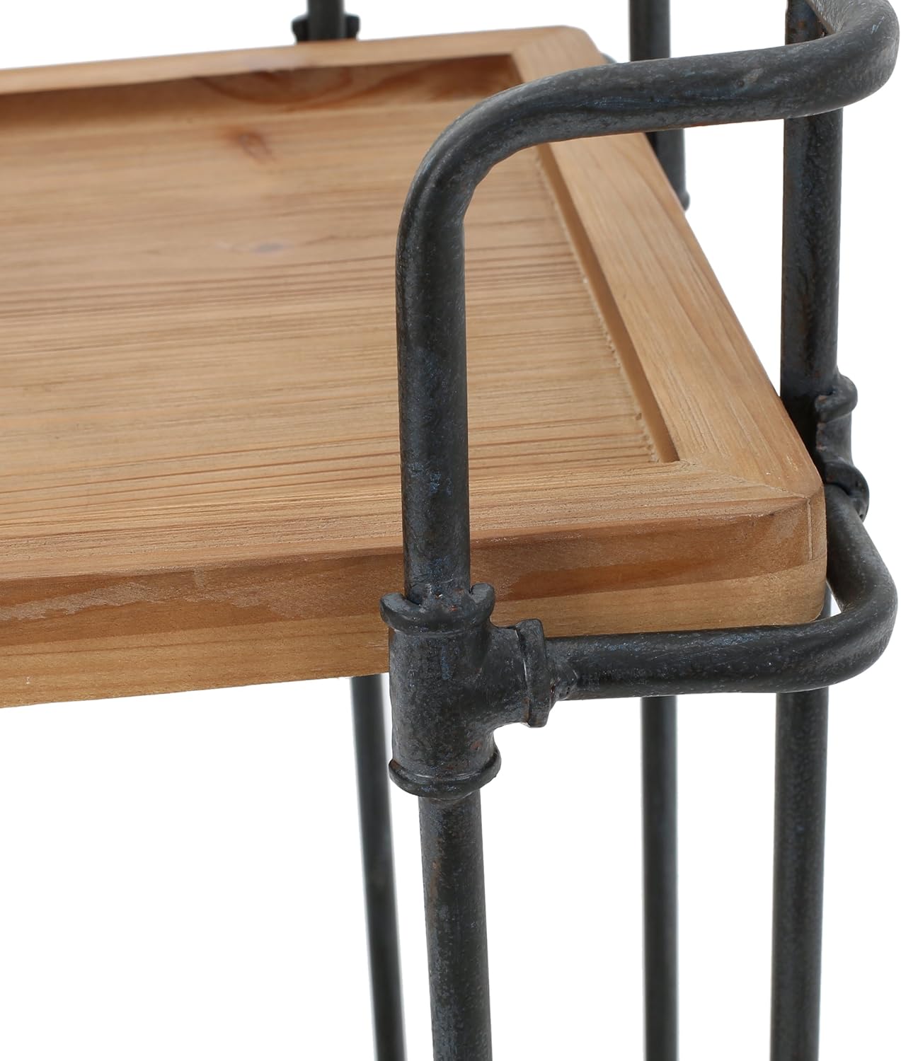 Antique Finish Firwood and Iron Coffee Cart L255