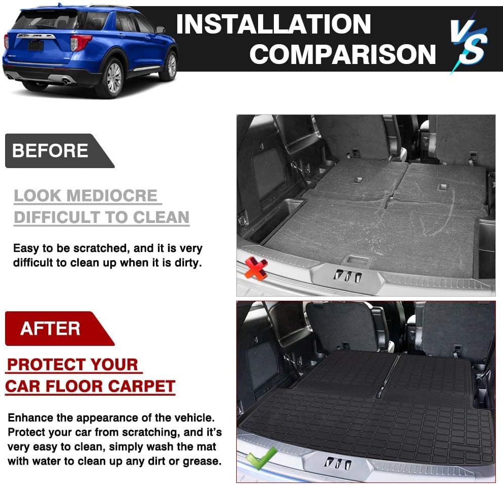 Black Pack of 2 Cargo Liner for Ford Explorer U87173