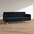 Dark Blue Velvet Sofa Bed with Solid Pine Wood Frame L54758