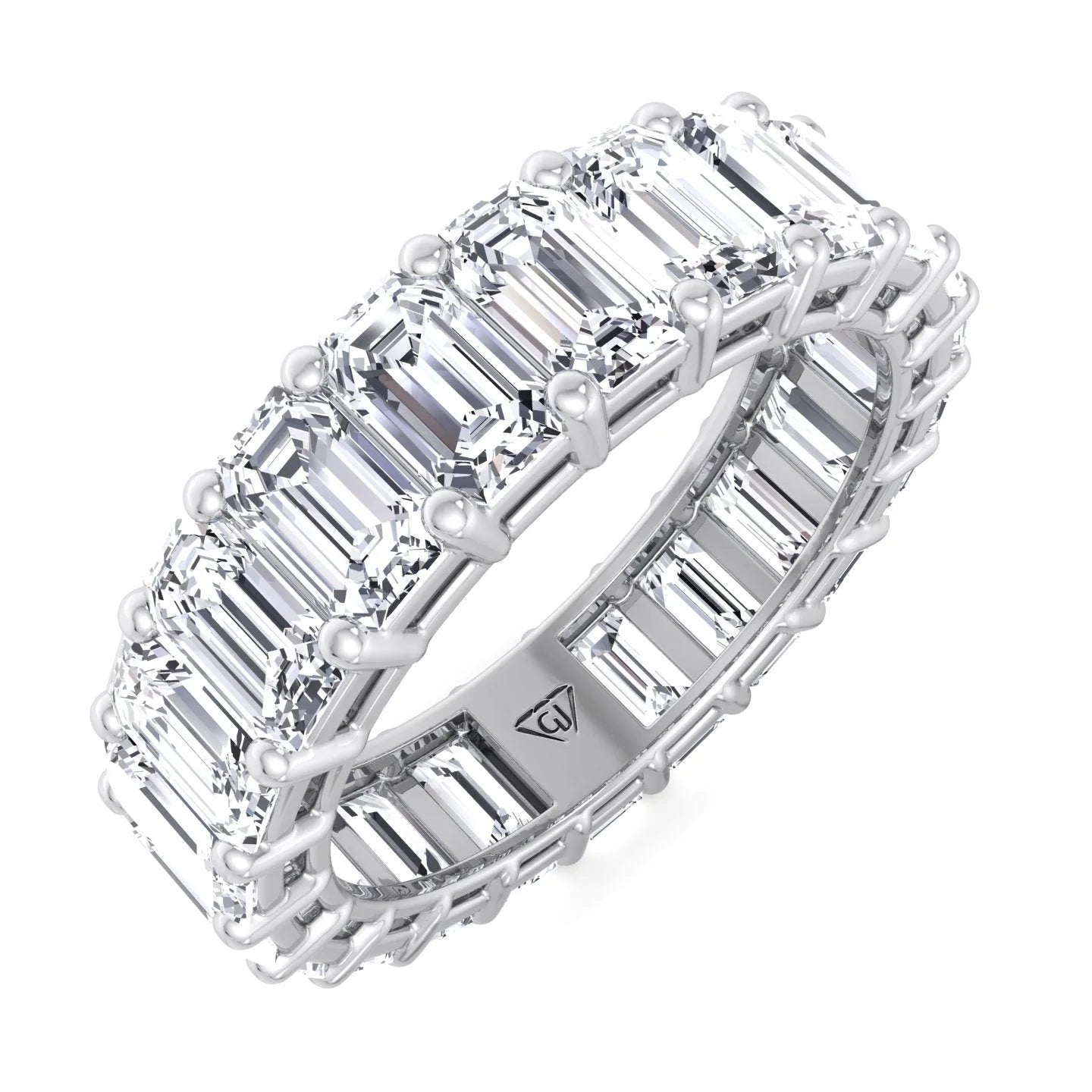 6 Carat Emerald Cut Diamond Eternity Band G290