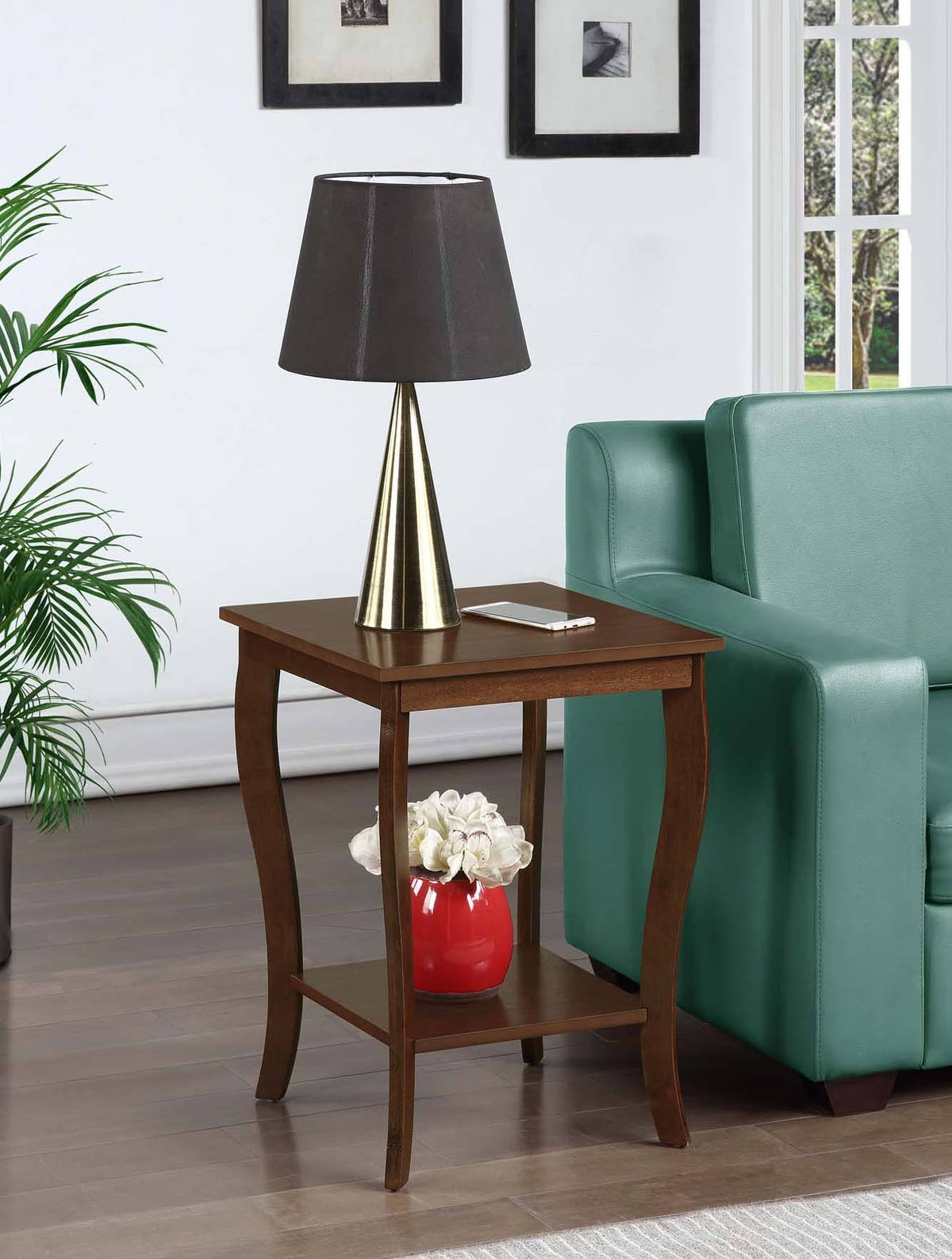 Square End Table Espresso W4994