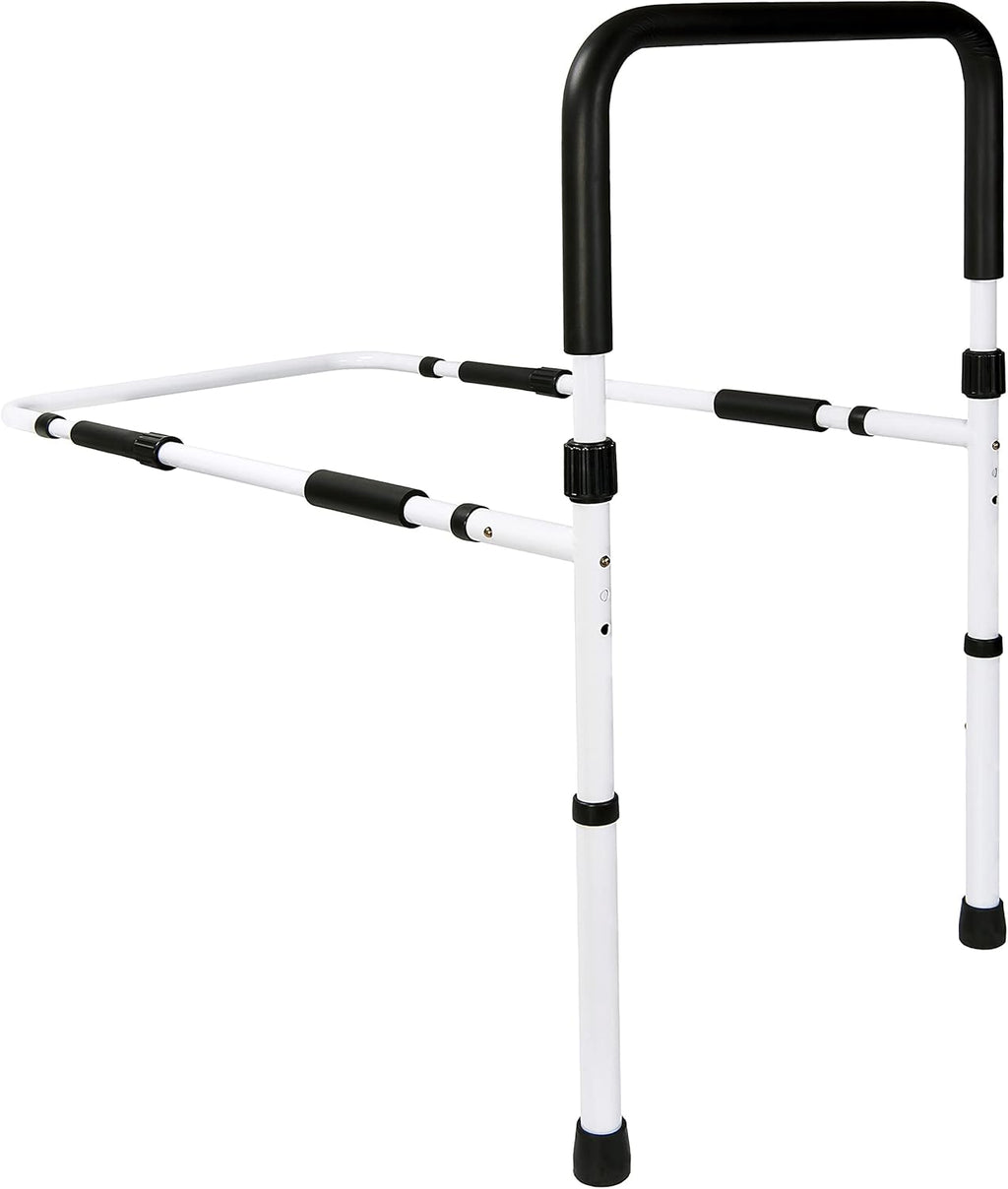 White/Black Adjustable Bed Assist Rail Handle Grab Bar, Pack of 2 L458