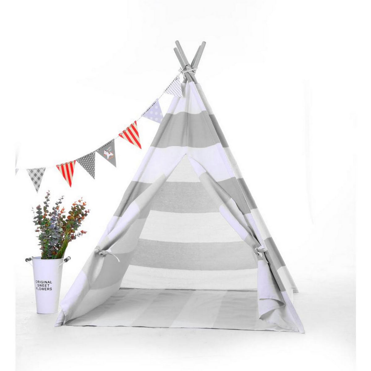 Natural Cotton Canvas Teepee Tent for Kids U131