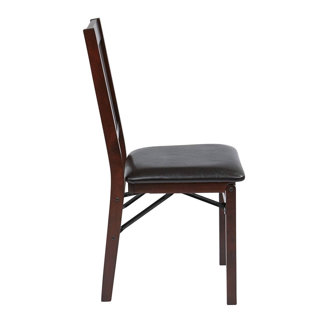 Solid Wood Folding Chair, Espresso/Red - 2 count H857594