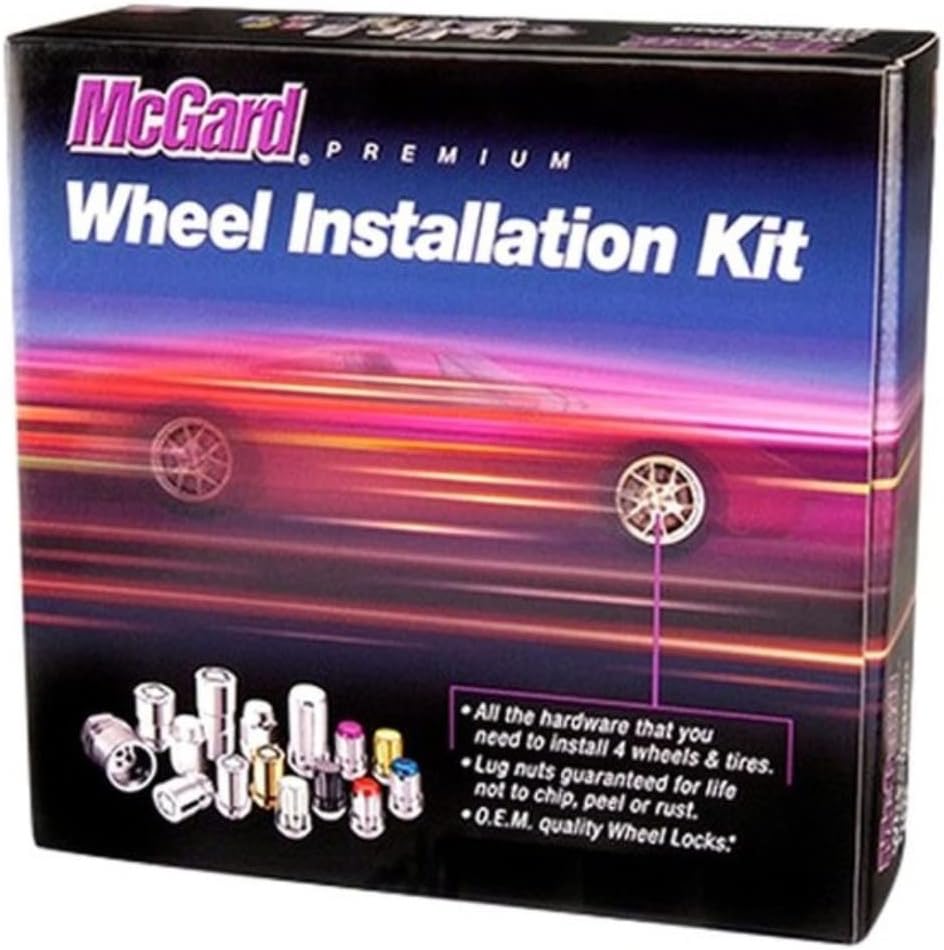 M12X1.5 Cone Seat Lug Nut Kit with Locks, Black K9555