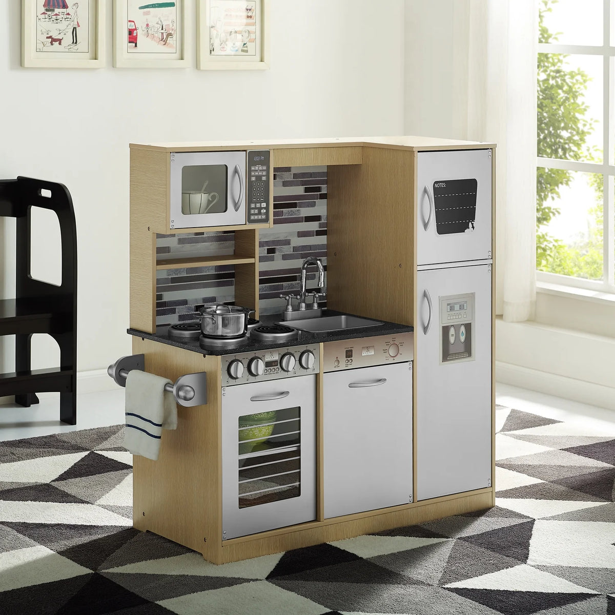 Natural Wooden Kids Play Kitchen J278