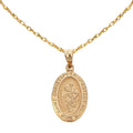 14k Yellow Gold St. Christopher Oval Medal Pendant Necklace U95310