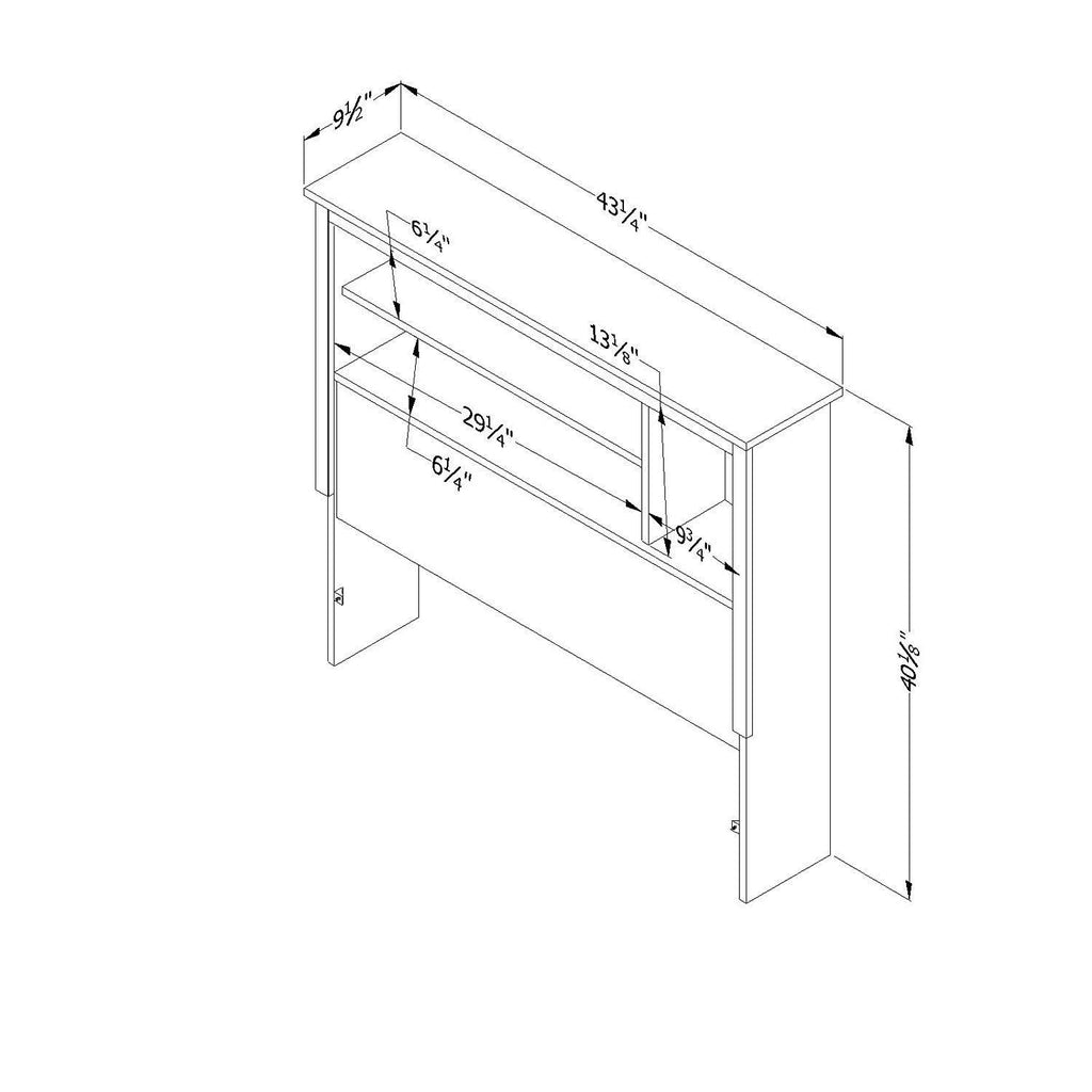 Pure White Twin Bookcase Headboard S799