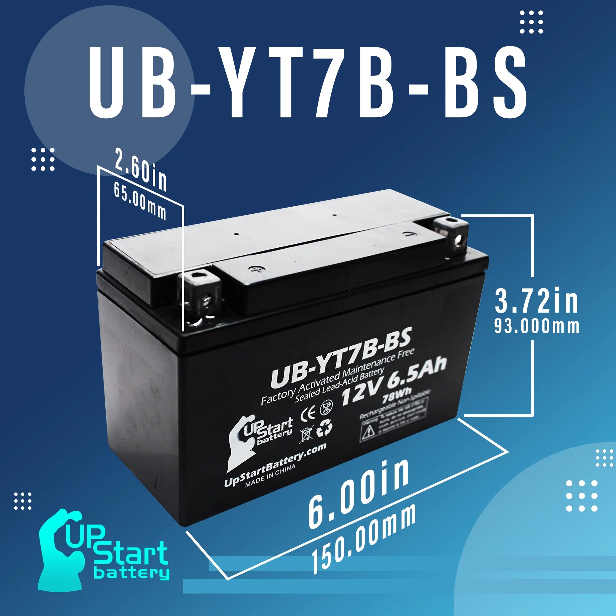 2-Pack 12V 6Ah Motorcycle Battery X3884