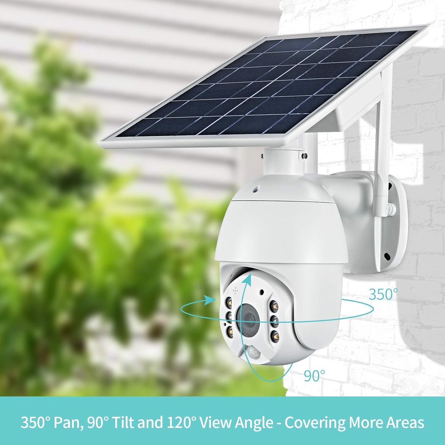 Wireless WiFi Outdoor Security Camera Solar Battery Power Spotlight Night Vision IP65 Waterproof PIR Motion Detection 2-Way Talk Micro SD Card Cloud Storage W939