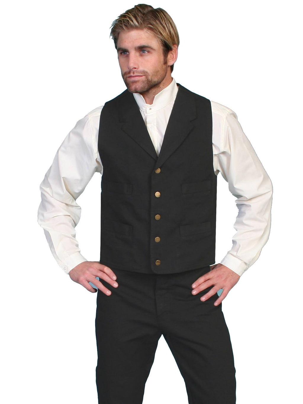 Black Canvas Vest O3309