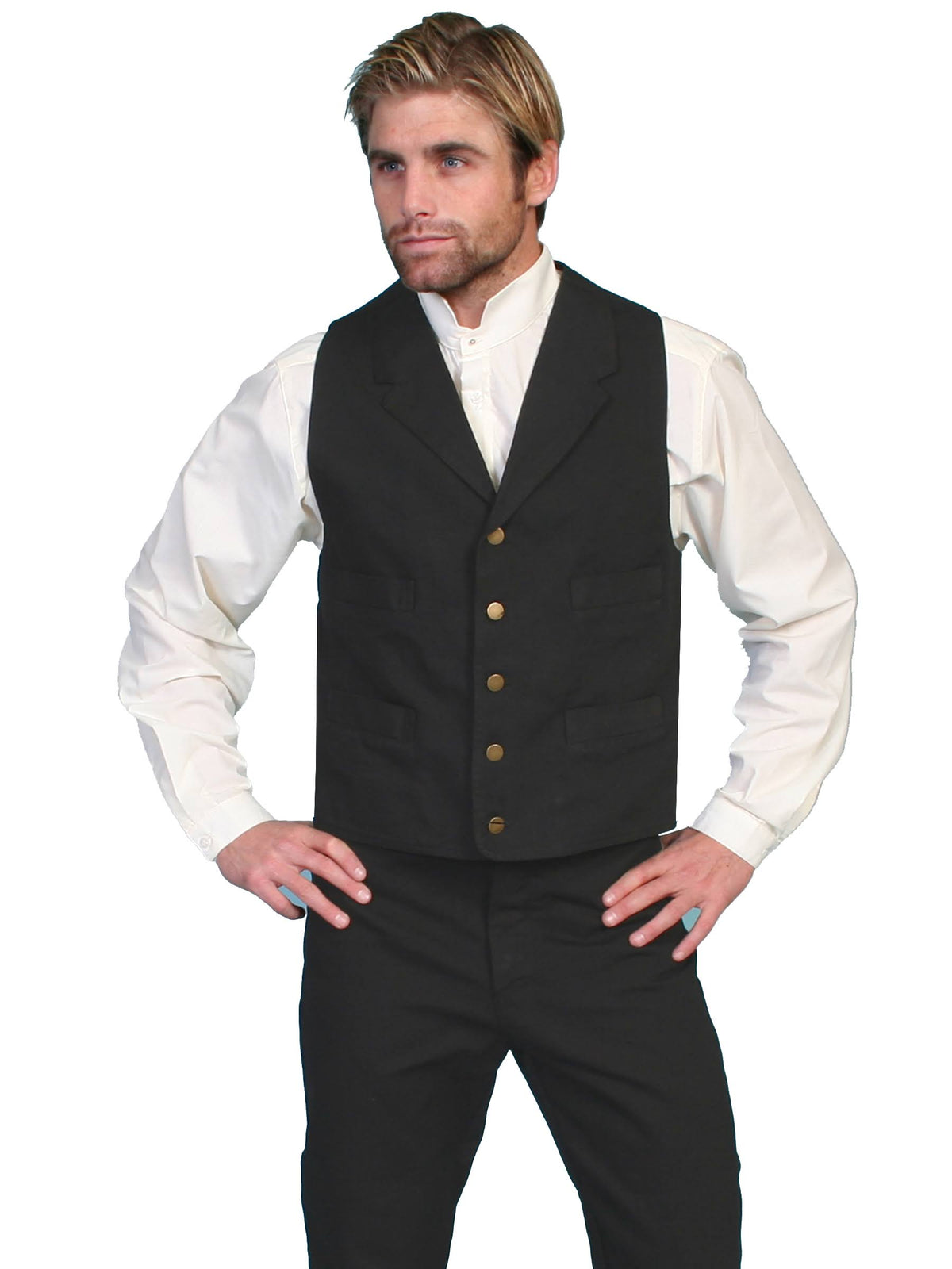 Black Canvas Vest O3309