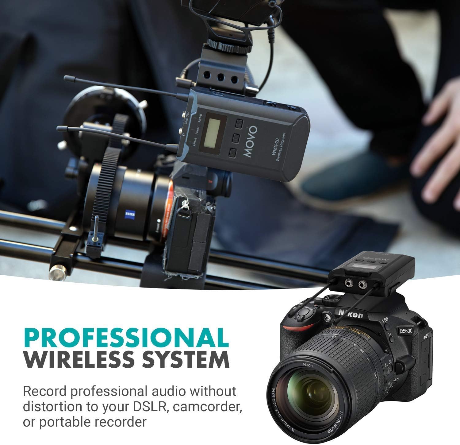 48-Channel UHF Wireless Lavalier Microphone System with 1 Receiver, 2 Transmitters, and 2 Lapel Microphones B7754