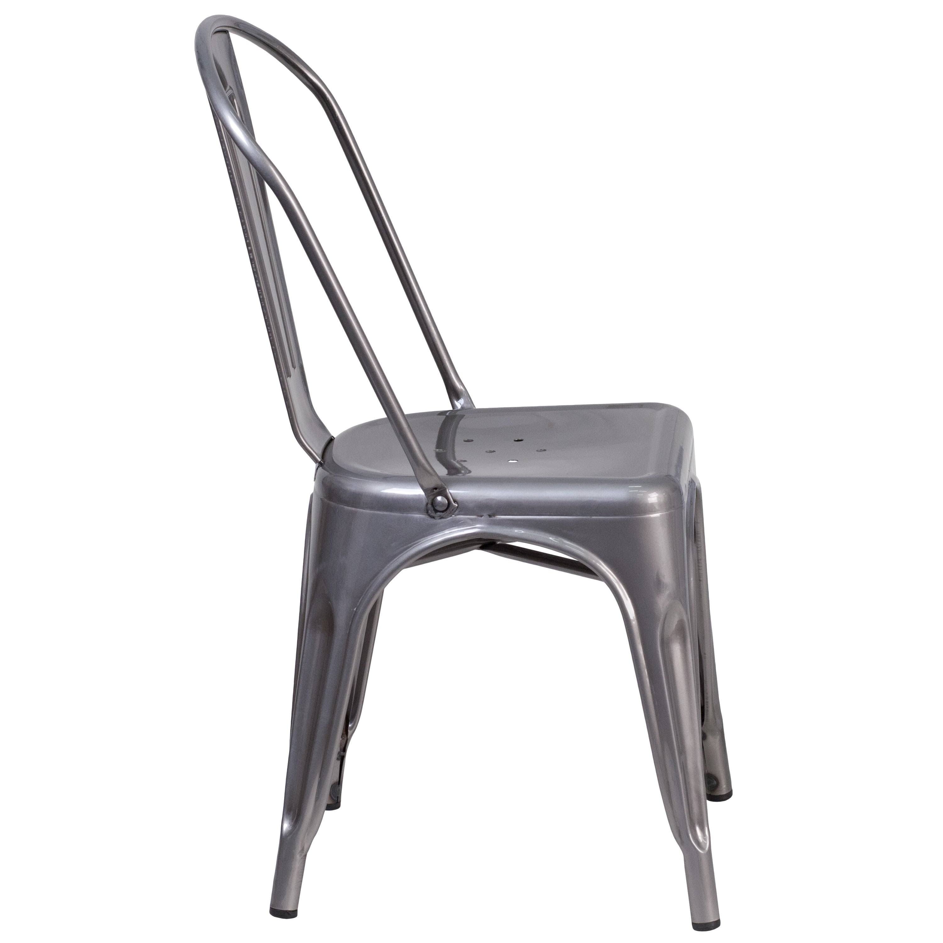 Grey Metal Stackable Indoor Chair F671