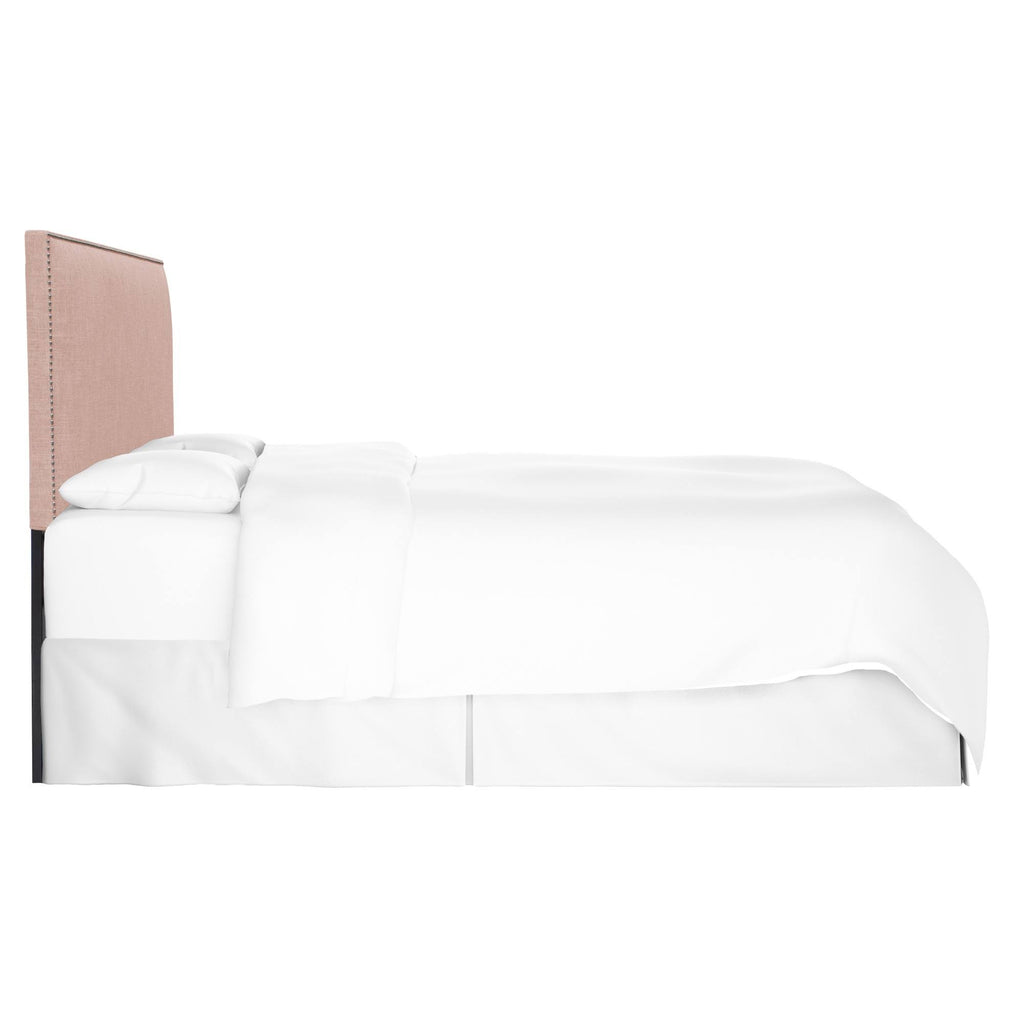 Rosequartz Linen Headboard with Pewter Nailbuttons B356