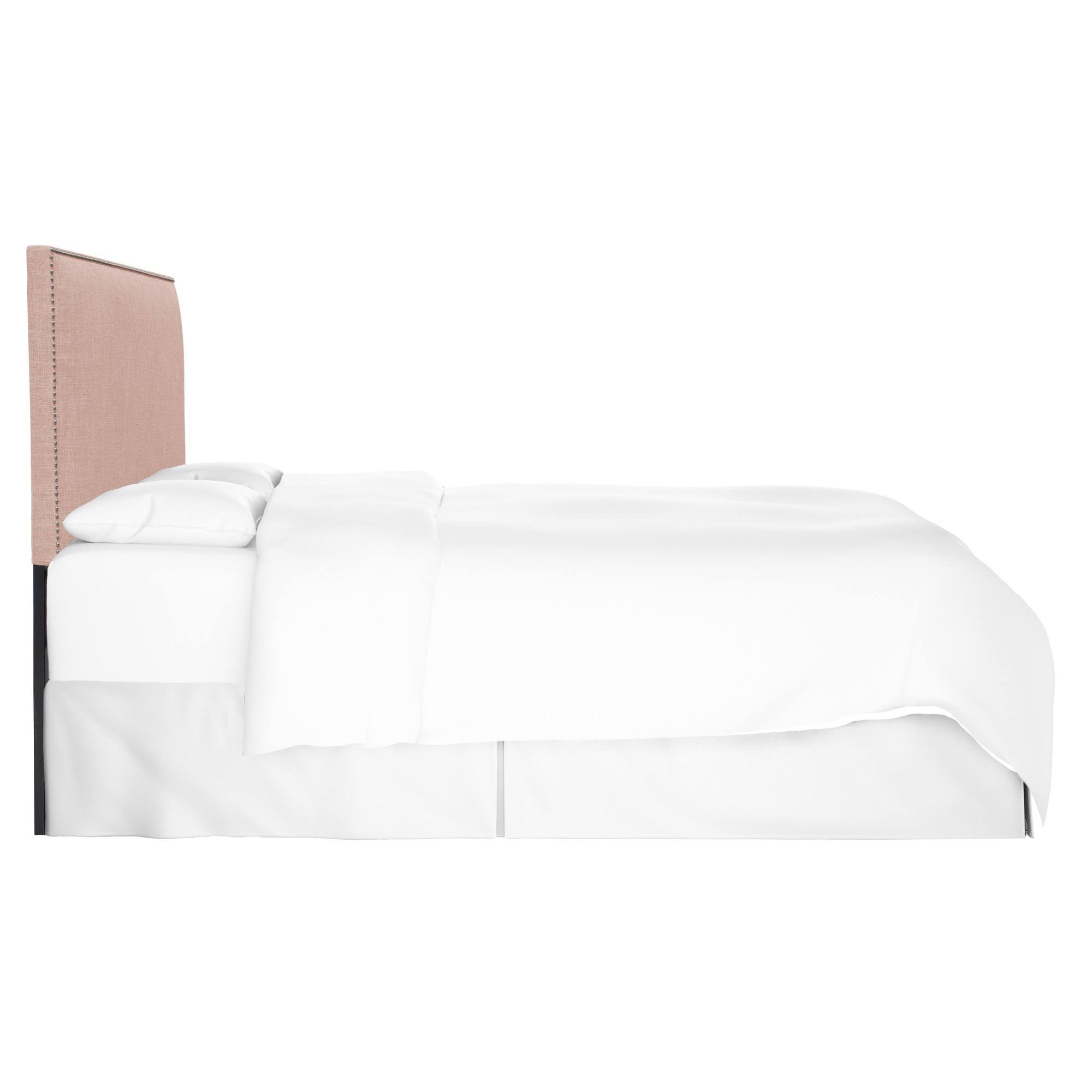 Rosequartz Linen Headboard with Pewter Nailbuttons B356