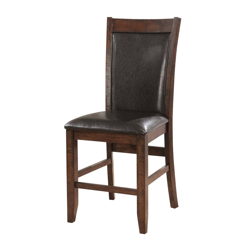 Rustic Contemporary Leatherette Brown Cherry Counter Height Chair G356
