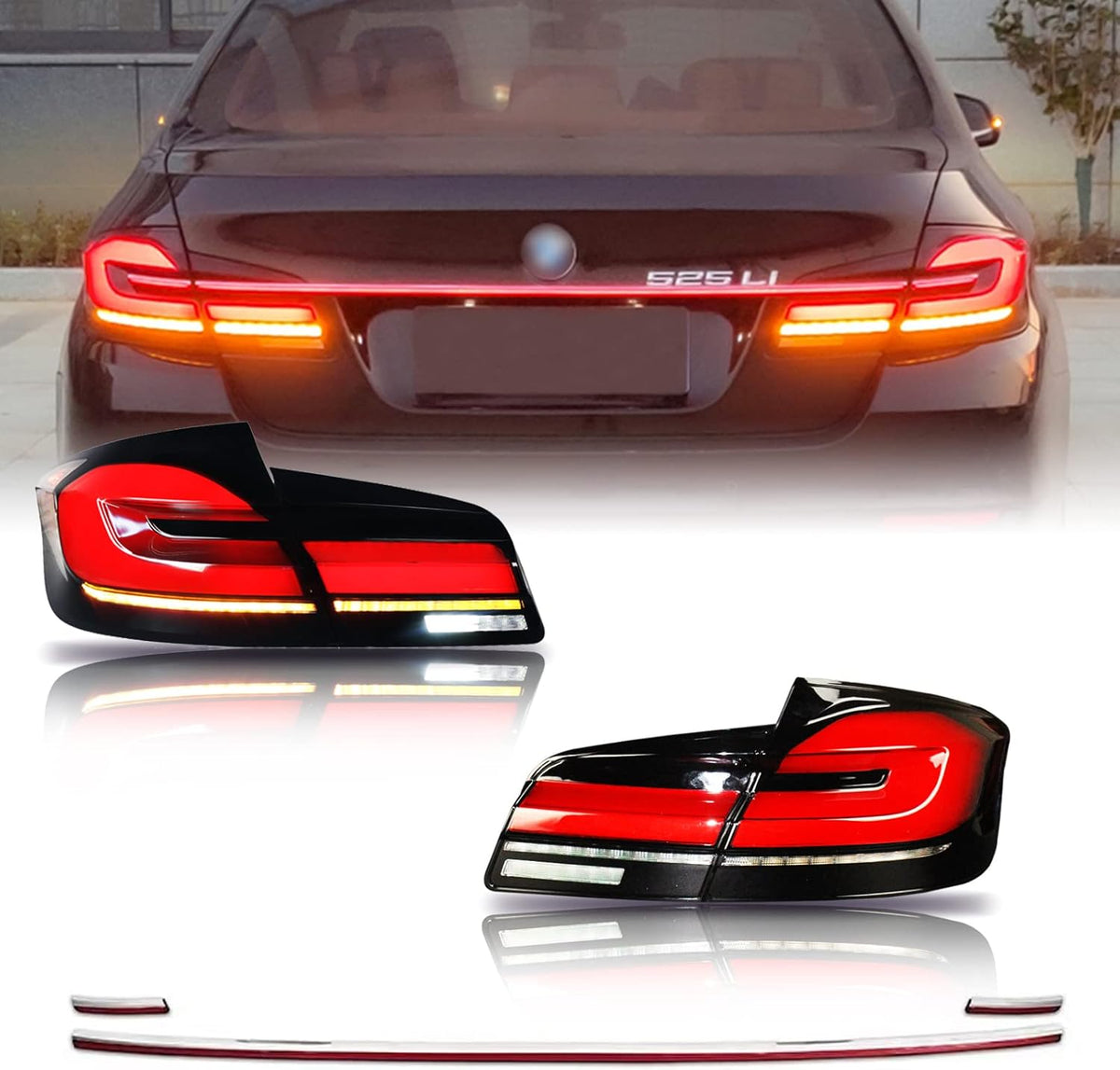 Smoke LED Tail Lights Set of 2 for BMW 5 Series K648