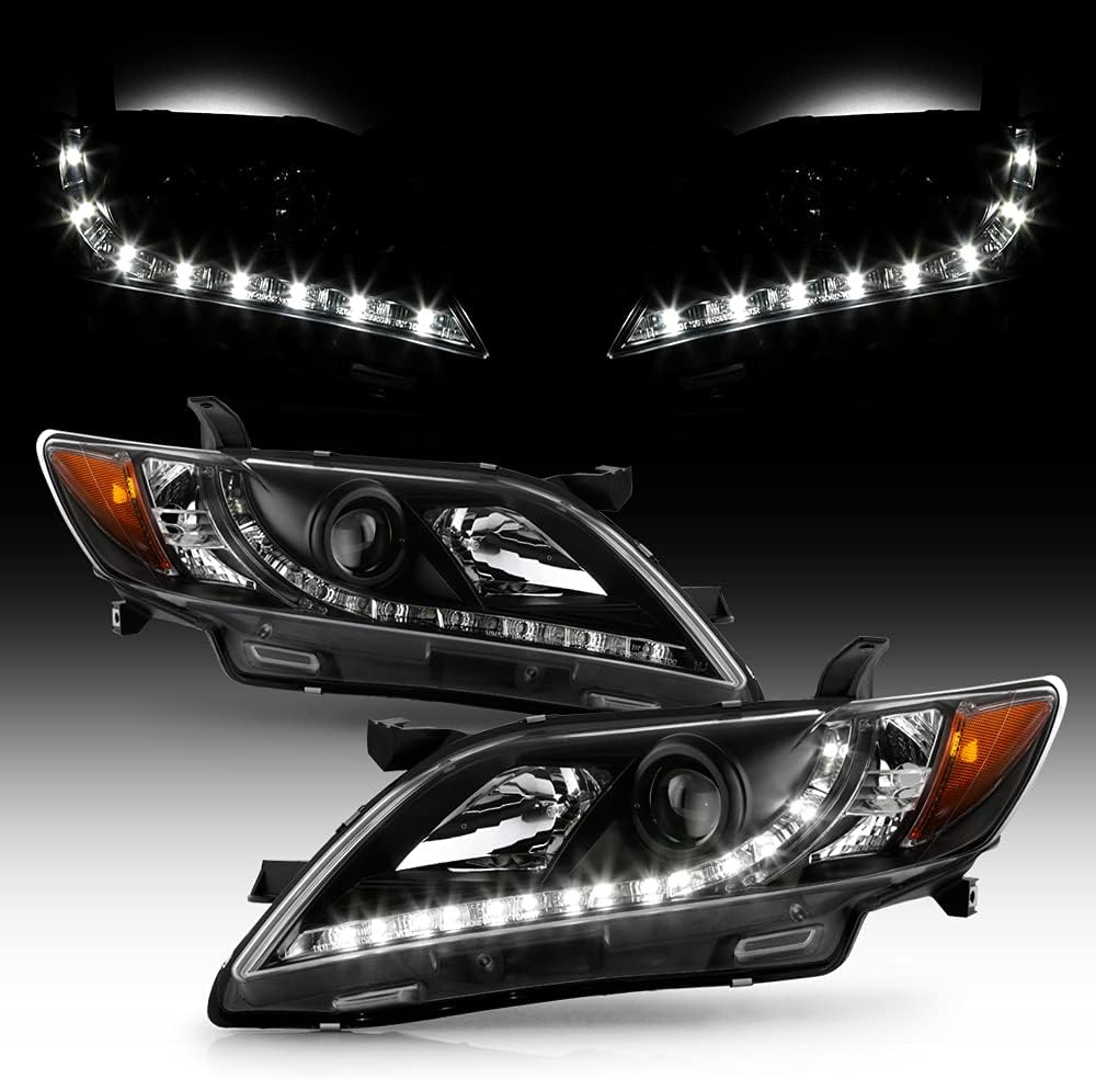 2007-2009 Toyota Camry Chrome Housing Projector Headlights Headlamps P542431