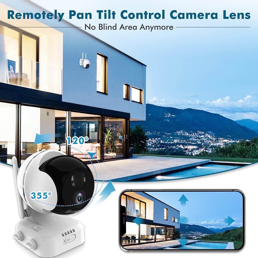 Wireless WiFi Pan Tilt 360° View Solar Powered Security Camera C329