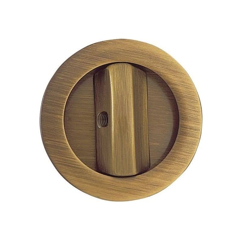 Antique Brass Round Flush Push/Pull Plate for Pocket Door Systems M85005