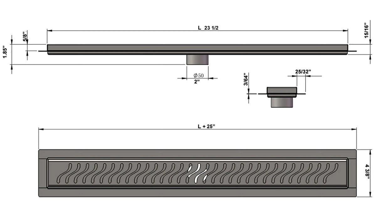 Rectangle Shower Floor Drain with Hair Catcher N411768