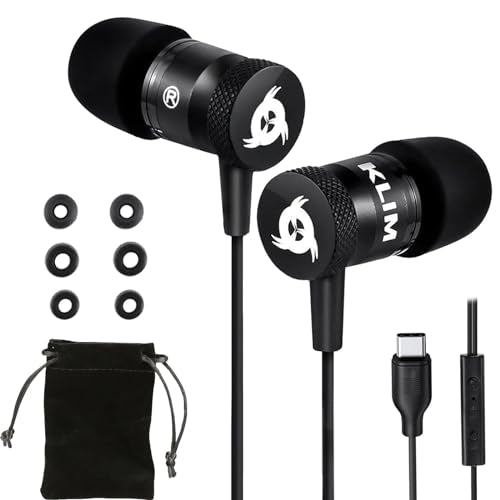 Black USB-C Earbuds with Microphone and 3.5 mm Jack N939213