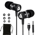 Black USB-C Earbuds with Microphone and 3.5 mm Jack N939213