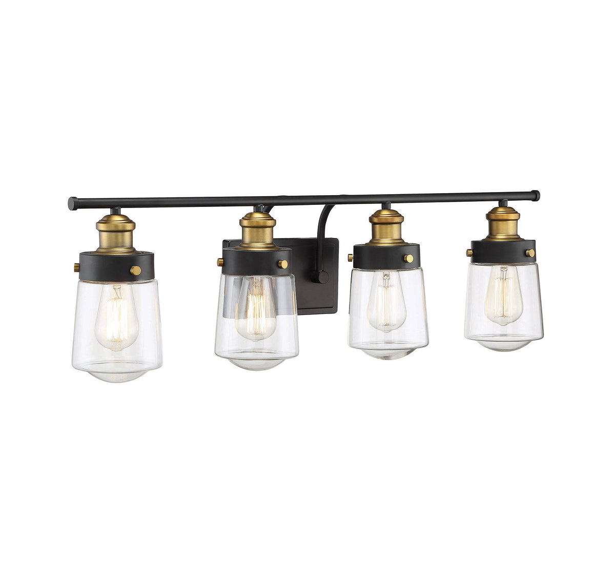 Vintage Black with Warm Brass 4 Light Bath Y6629