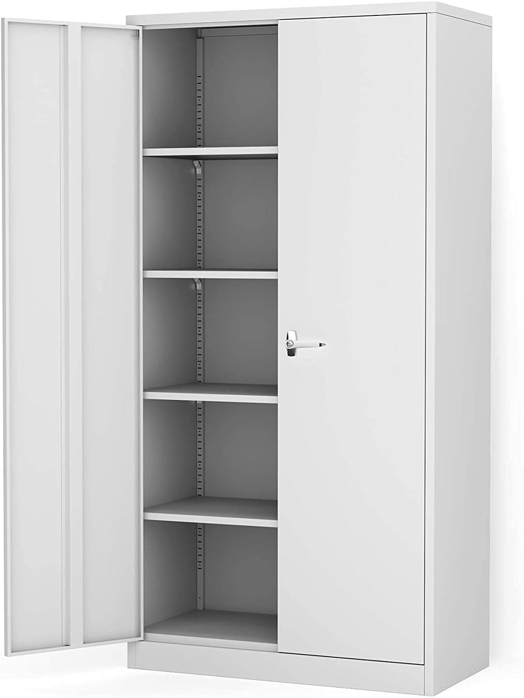 Black Locking Metal Storage Cabinet with 2 Doors and 2 Adjustable Shelves Y613