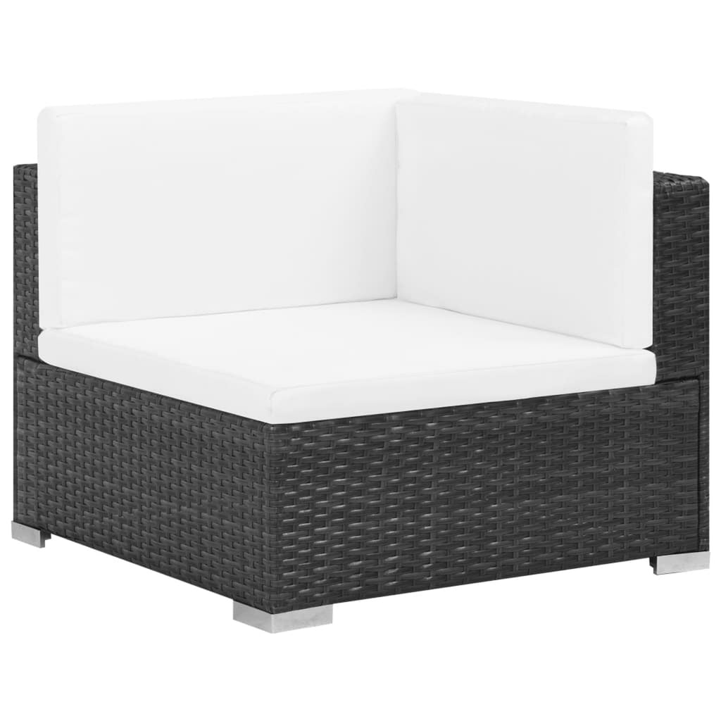 6 Piece White Cushioned Poly Rattan Outdoor Furniture Set S154