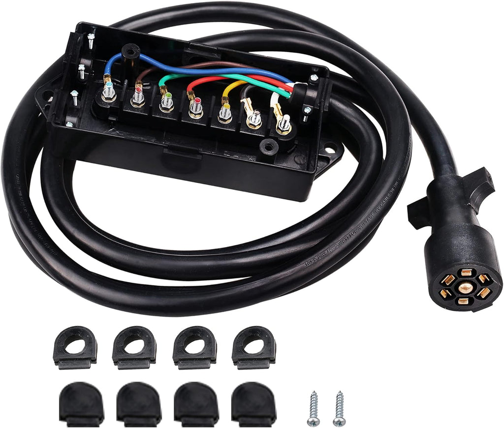 11ft 7-Pin Trailer Connector Wiring Harness with Junction Box L2267