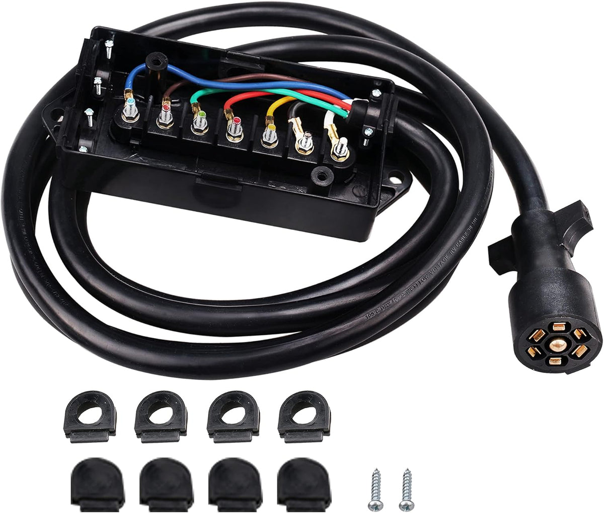 11ft 7-Pin Trailer Connector Wiring Harness with Junction Box L2267