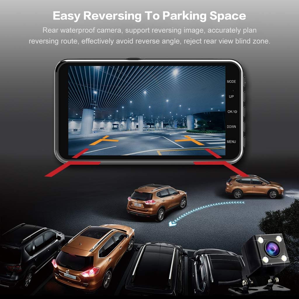 Dash Cam 4" IPS 1080 Dual Car Camera with Backup Camera, Pack of 2 S5167