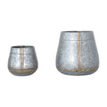 Galvanized Metal Planters, Antique Zinc Finish, Set of 2 R575796