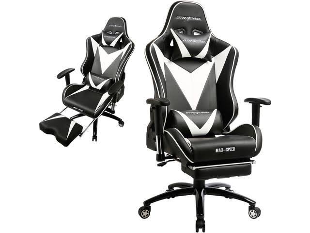 Gaming Chair with Footrest High Back Swivel D84629