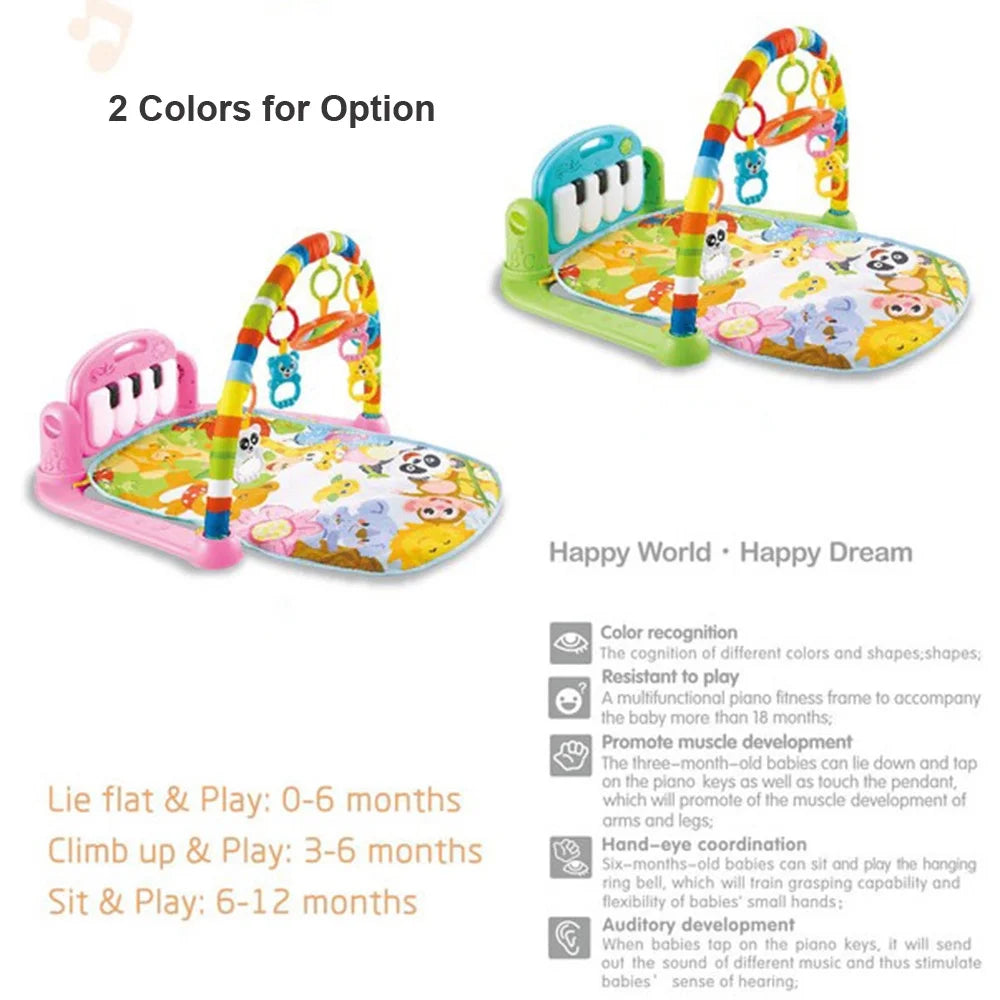 Playmat with Hanging Mirror Musical Activity Center Tummy Time Play Mat D228101
